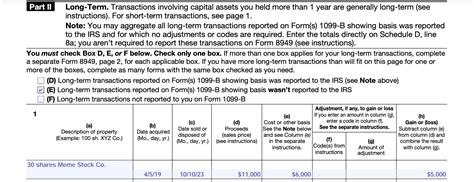 what is form 8949 box c