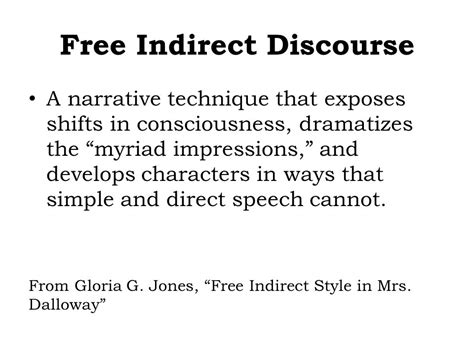 what is free indirect discourse in narrative technique