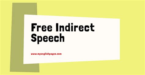what is free indirect speech in writing
