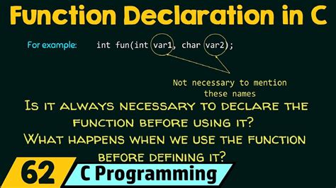 what is function declaration in c