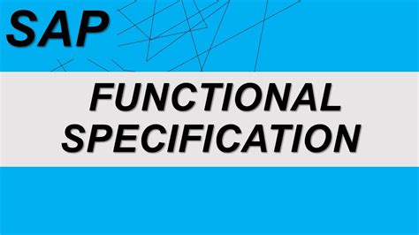 what is functional specification in sap
