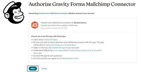 what is gravity forms mailchimp connector