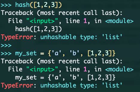 what is hashable and unhashable in python