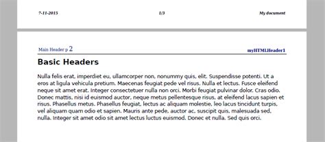 what is header and footer with example