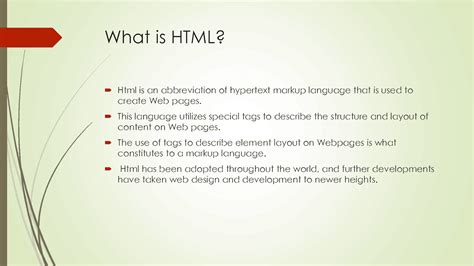 what is html explain its use