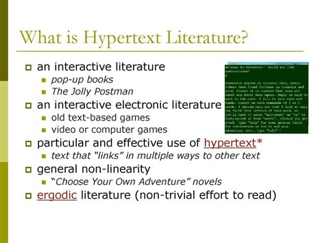 what is hypertext literature
