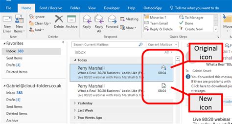 what is icon in outlook email