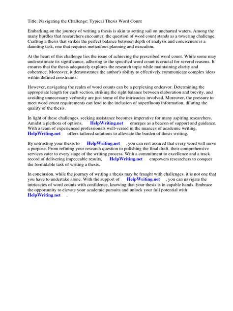 what is included in thesis word count