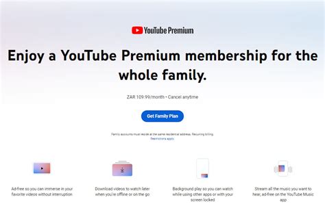 what is included in youtube premium family