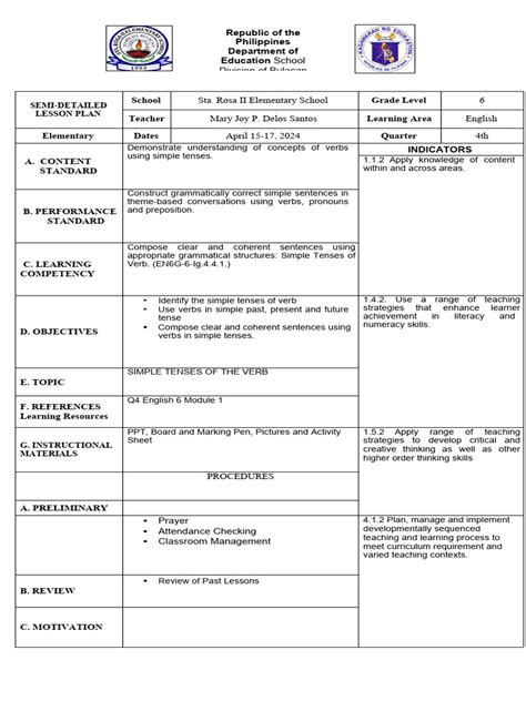 what is indicator in lesson plan