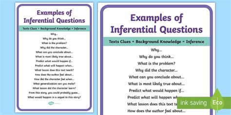 what is inferential questions examples