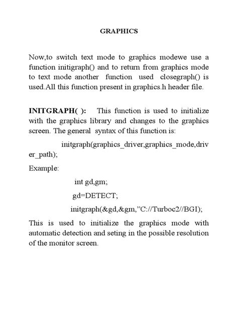 what is initgraph in computer graphics