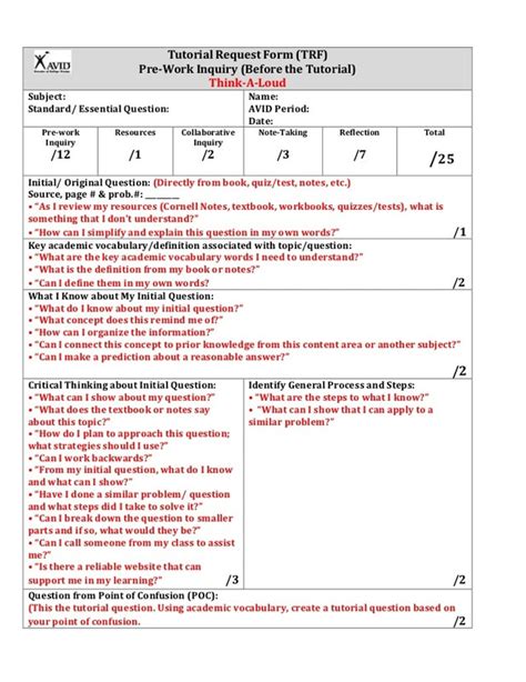 what is initial question in trf