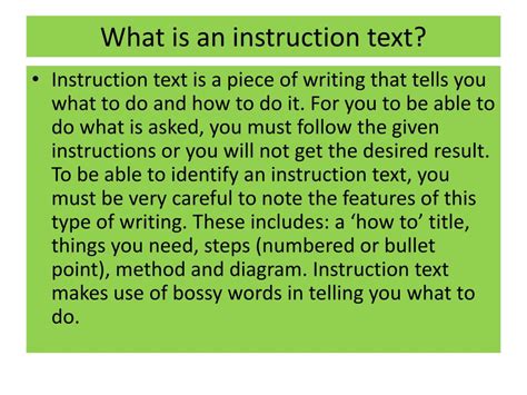 what is instructional text in english