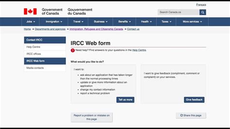 what is ircc web form