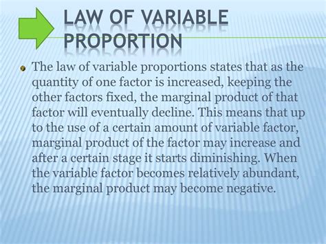 what is law of variable factor
