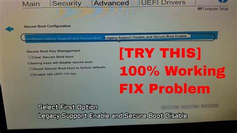 what is legacy support and secure boot