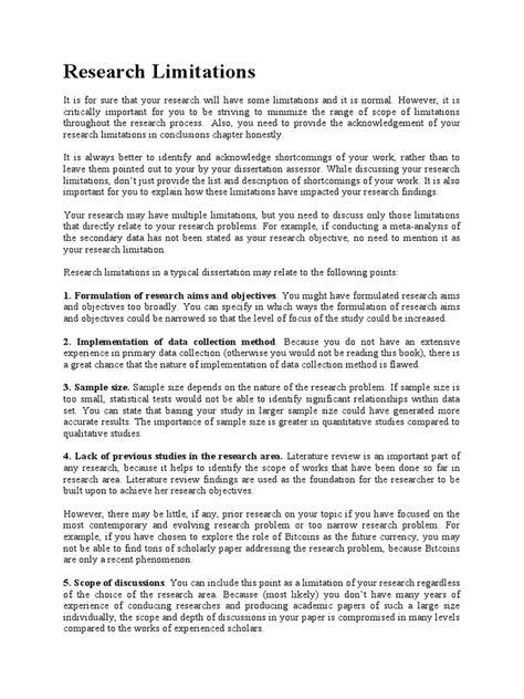 what is limitations in research example