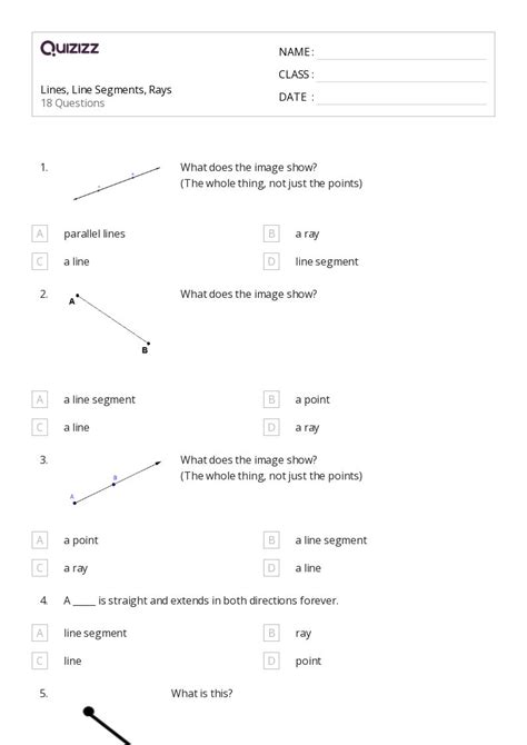 what is line segment class 5 worksheet