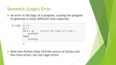 what is logical error in python with example