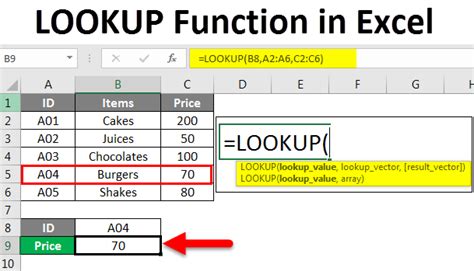 what is lookup function in excel with example