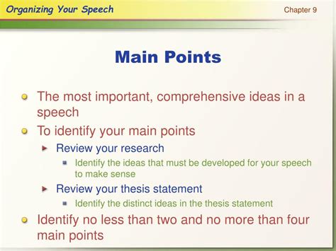 what is main points