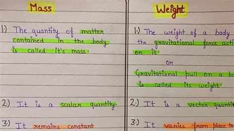 what is mass class 9 notes