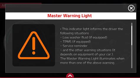what is master warning light in car