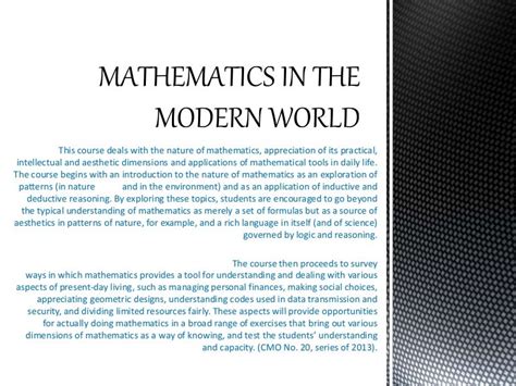 what is math in the modern world