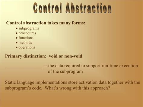 what is mean by control abstraction