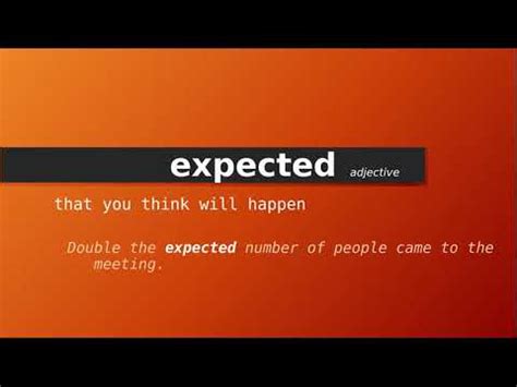 what is meaning of expected in english