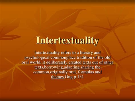 what is meant by intertextuality