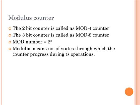 what is meant by modulus of a counter