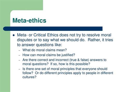 what is meta ethics with example