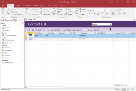 what is microsoft access database file