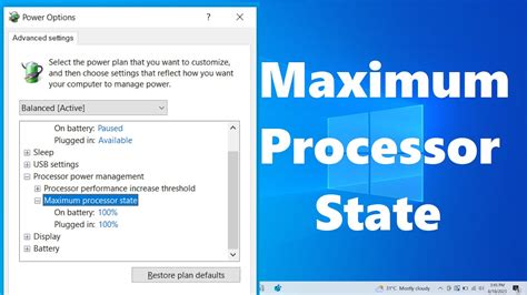 what is minimum processor state in power management