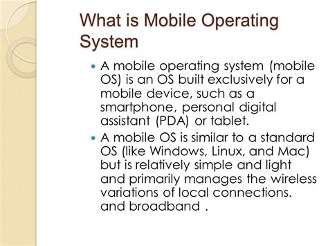what is mobile operating system class 9