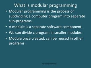 what is modular programming in c
