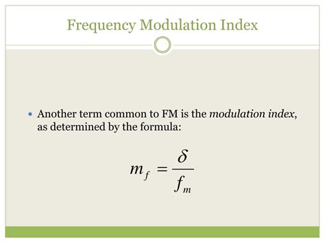 what is modulation index in frequency modulation
