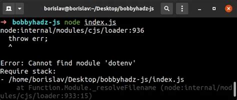 what is module not found error in node js