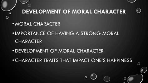 what is moral character development