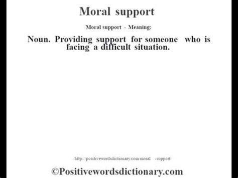 what is moral support meaning in tagalog