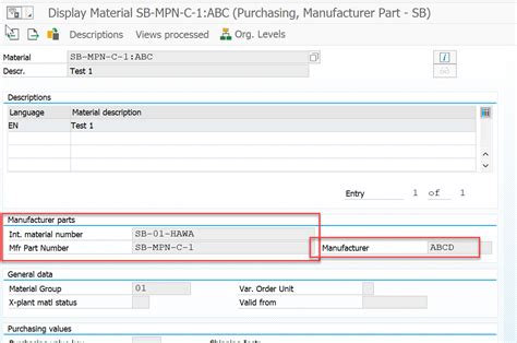 what is mpn number in sap