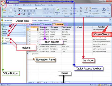 what is ms access explain its object in brief with example