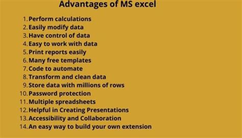 what is ms excel advantages