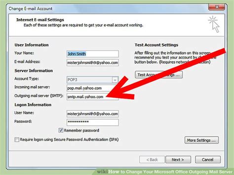 what is my incoming and outgoing mail server for outlook