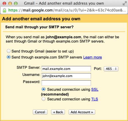 what is my outgoing mail server for gmail