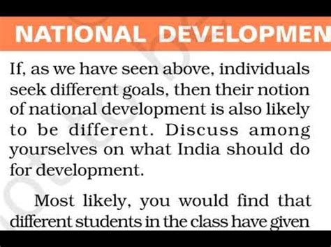 what is national development class 10