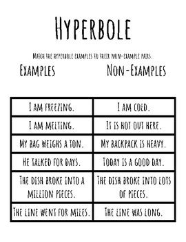 what is not an example of hyperbole