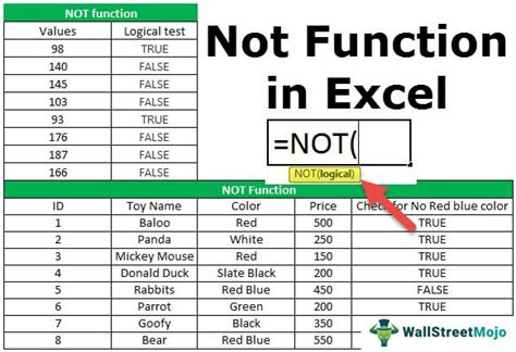what is not function in excel